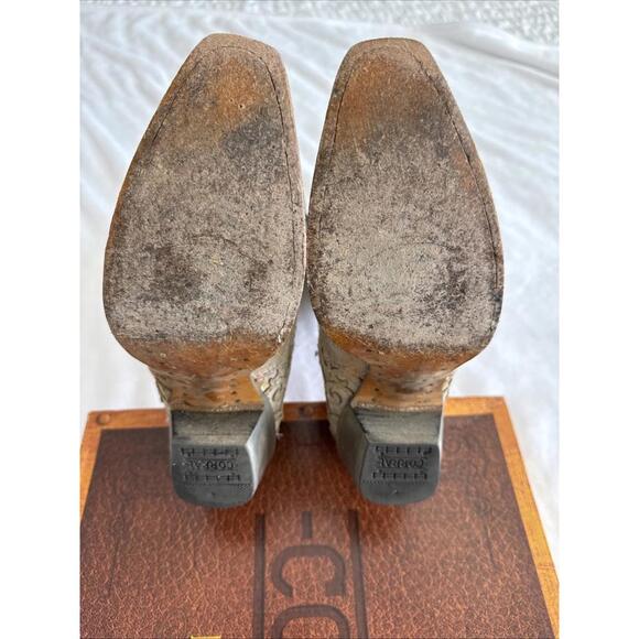 CORRAL WMNS 8 WHITE GLITTER OVERLAY & EMBROIDERY TRIAD SNIP TOE COWBOY BOOT GLOW - Picture 3 of 9